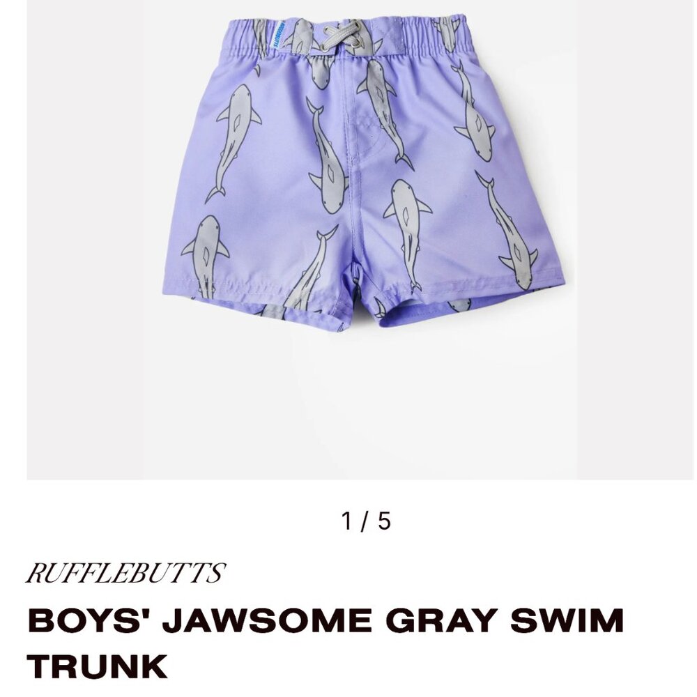 Rugged Butts Jawsome Gray Swim Trunks